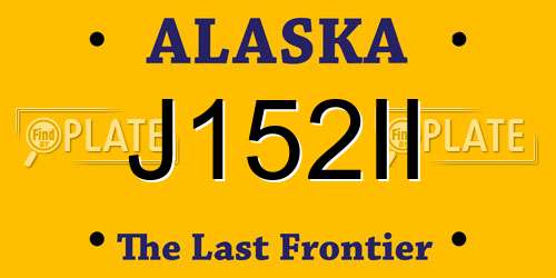 J152II Alaska License Plate
