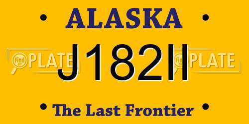 J182II Alaska License Plate