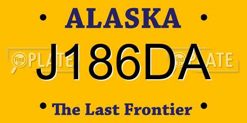 J186DA Alaska License Plate