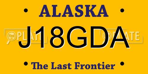 J18GDA Alaska License Plate
