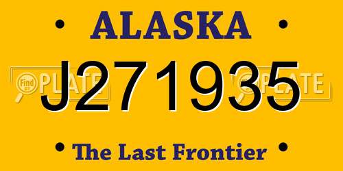 J271935 Alaska License Plate