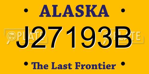J27193B Alaska License Plate
