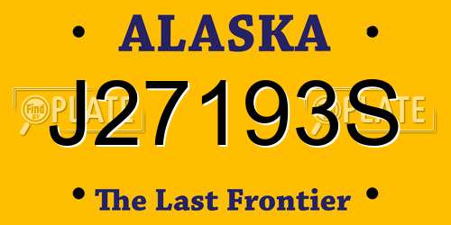 J27193S Alaska License Plate