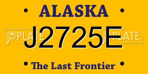 J2725E Alaska License Plate