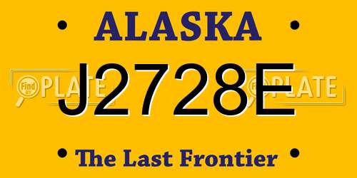 J2728E Alaska License Plate