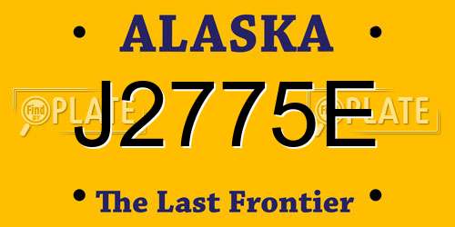 J2775E Alaska License Plate