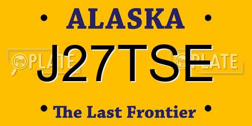 J27TSE Alaska License Plate