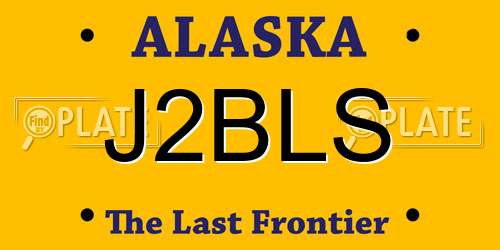 J2BLS Alaska License Plate