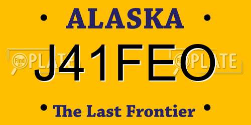 J41FEO Alaska License Plate