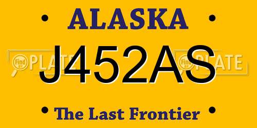 J452AS Alaska License Plate