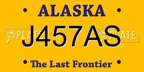 J457AS Alaska License Plate