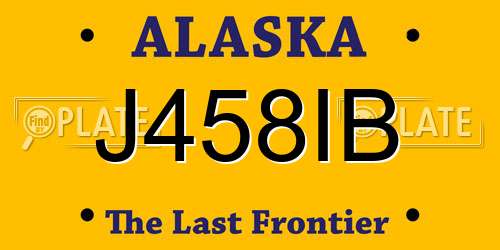 J458IB Alaska License Plate