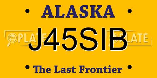 J45SIB Alaska License Plate