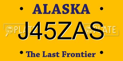 J45ZAS Alaska License Plate