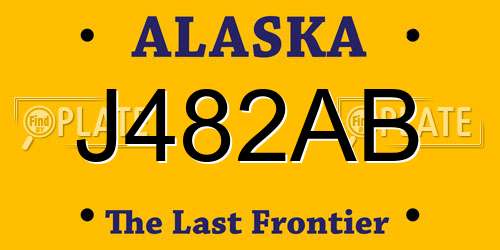 J482AB Alaska License Plate