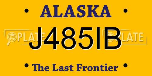 J485IB Alaska License Plate