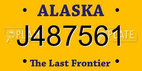 J487561 Alaska License Plate