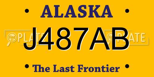 J487AB Alaska License Plate