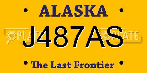 J487AS Alaska License Plate