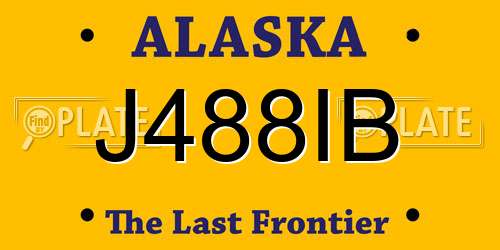J488IB Alaska License Plate