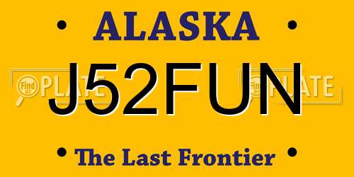 J52FUN Alaska License Plate