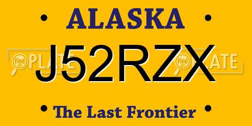 J52RZX Alaska License Plate