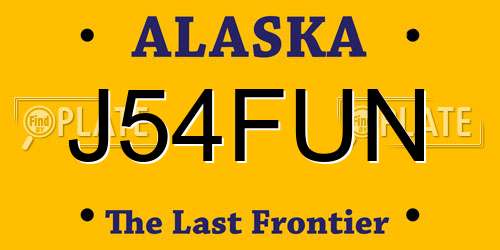 J54FUN Alaska License Plate
