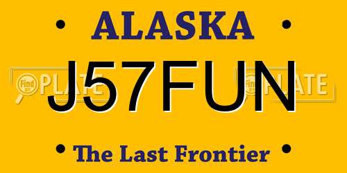 J57FUN Alaska License Plate