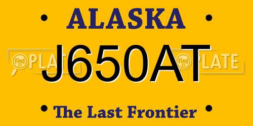 J650AT Alaska License Plate