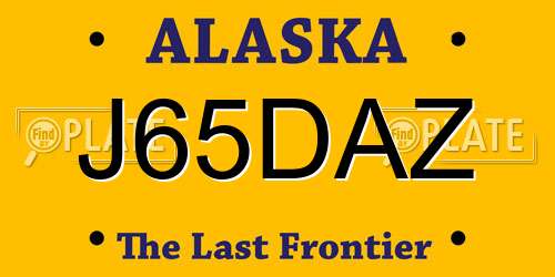 J65DAZ Alaska License Plate