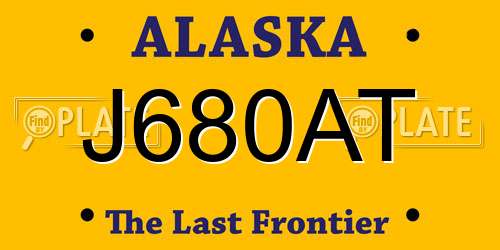 J680AT Alaska License Plate