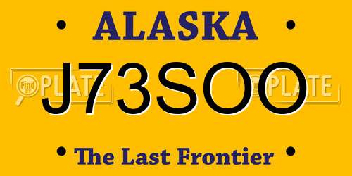 J73SOO Alaska License Plate