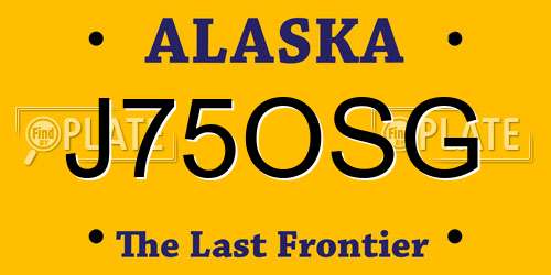 J75OSG Alaska License Plate
