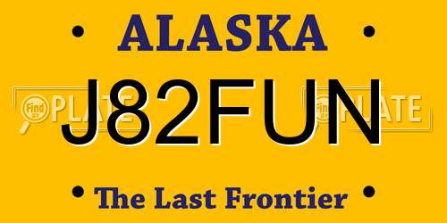 J82FUN Alaska License Plate