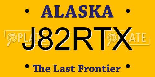 J82RTX Alaska License Plate