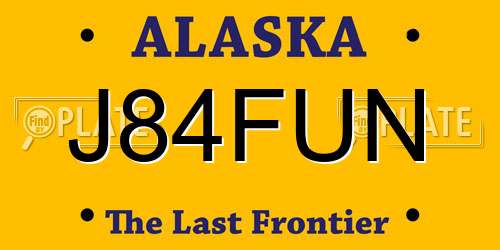 J84FUN Alaska License Plate