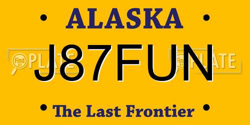 J87FUN Alaska License Plate