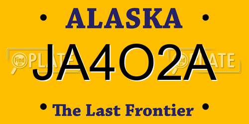 JA4O2A Alaska License Plate
