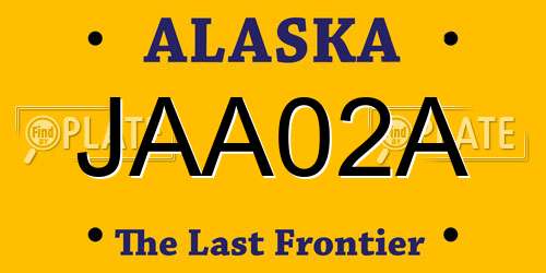 JAA02A Alaska License Plate