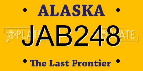 JAB248 Alaska License Plate