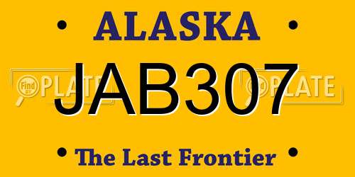 JAB307 Alaska License Plate