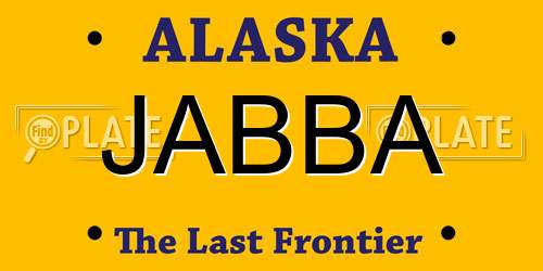 JABBA Alaska License Plate