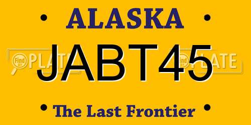JABT45 Alaska License Plate