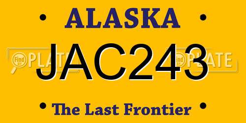 JAC243 Alaska License Plate