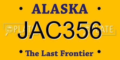 JAC356 Alaska License Plate