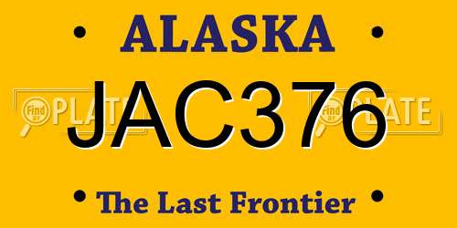 JAC376 Alaska License Plate