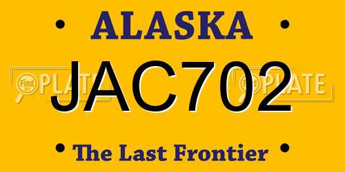 JAC702 Alaska License Plate