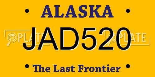 JAD520 Alaska License Plate
