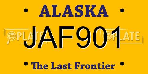 JAF901 Alaska License Plate