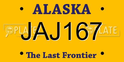JAJ167 Alaska License Plate